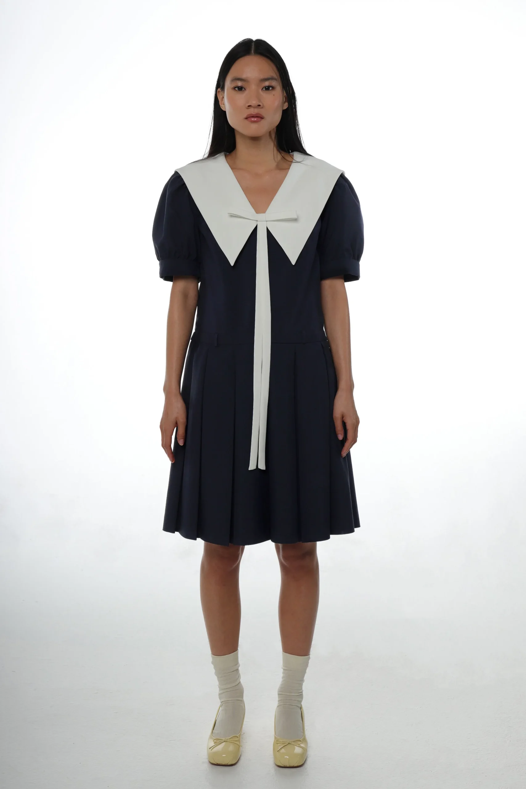 SANDY LIANG ALTA DRESS IN NAVY> Uniform | Dresses
