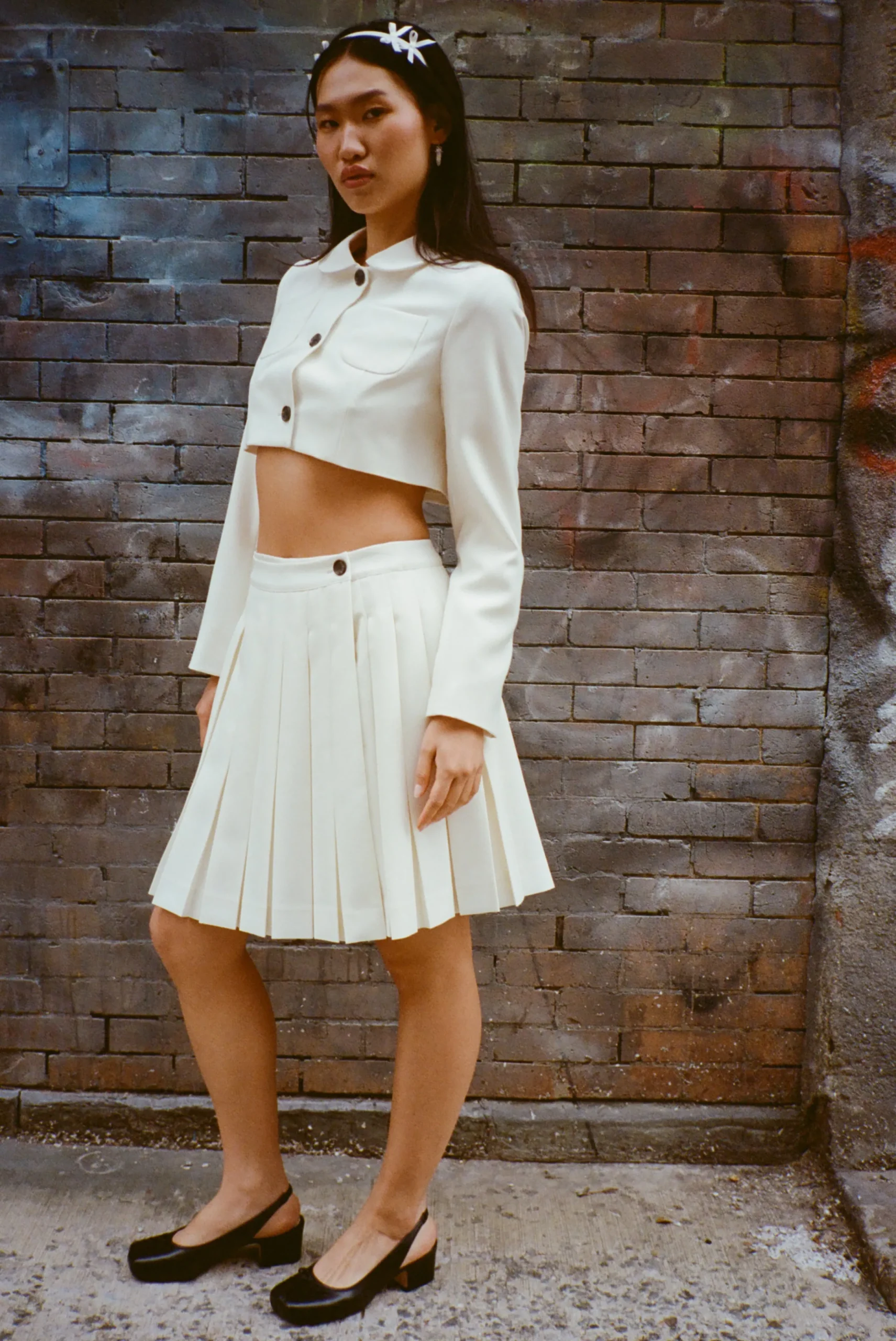 astra_skort_in_bone_2.webp SANDY LIANG ASTRA SKORT IN BONE> Uniform | Bridal