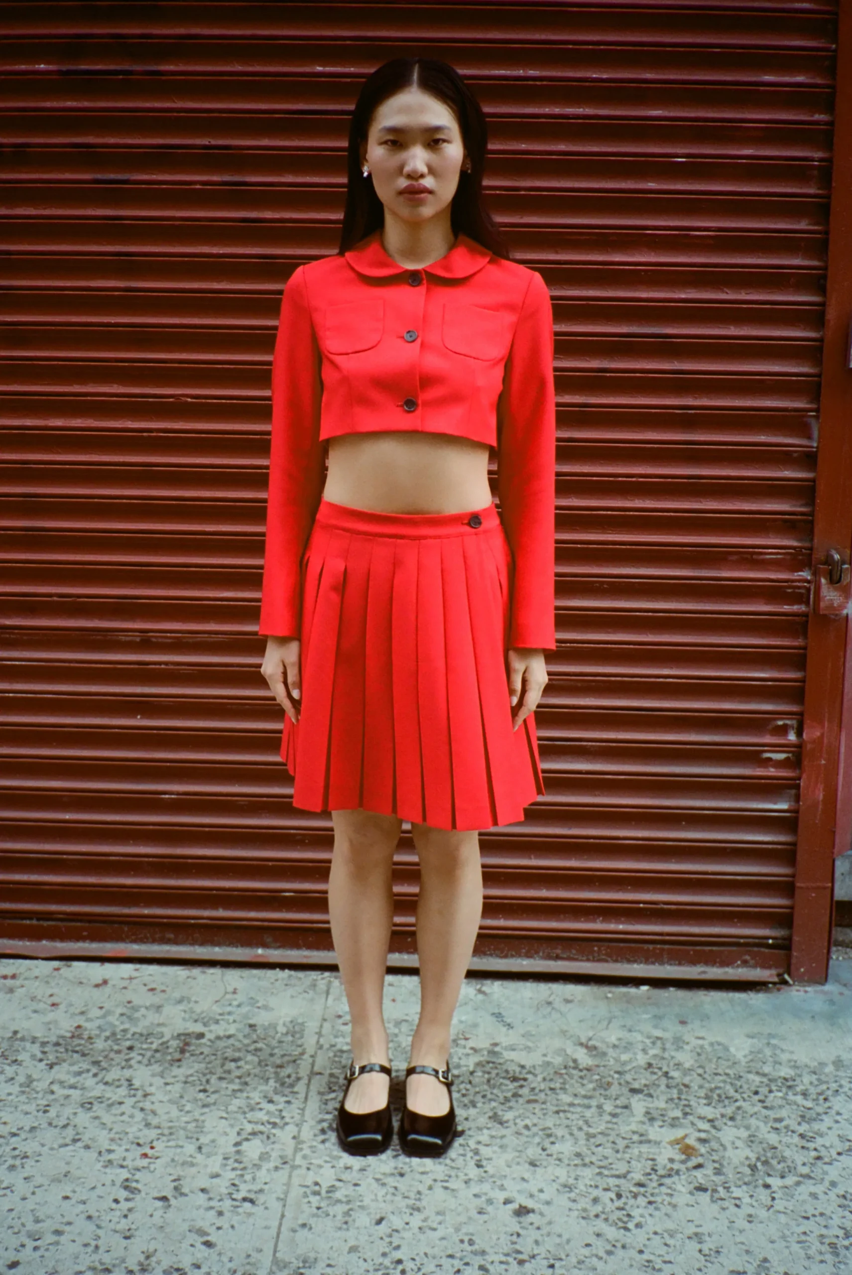 SANDY LIANG ASTRA SKORT IN RED> Uniform | Skirts