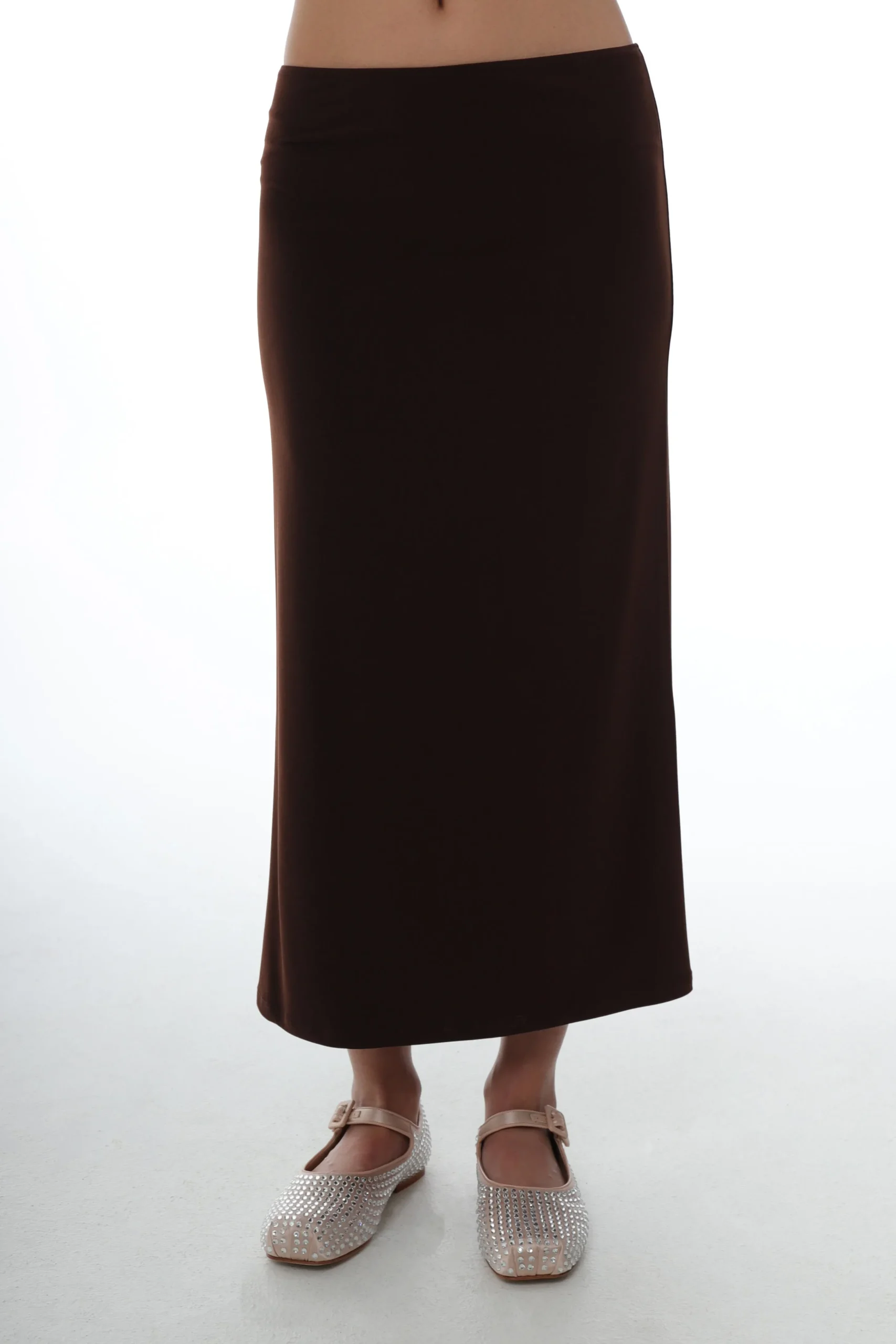 SANDY LIANG AXEW SKIRT IN DARK BROWN> Skirts