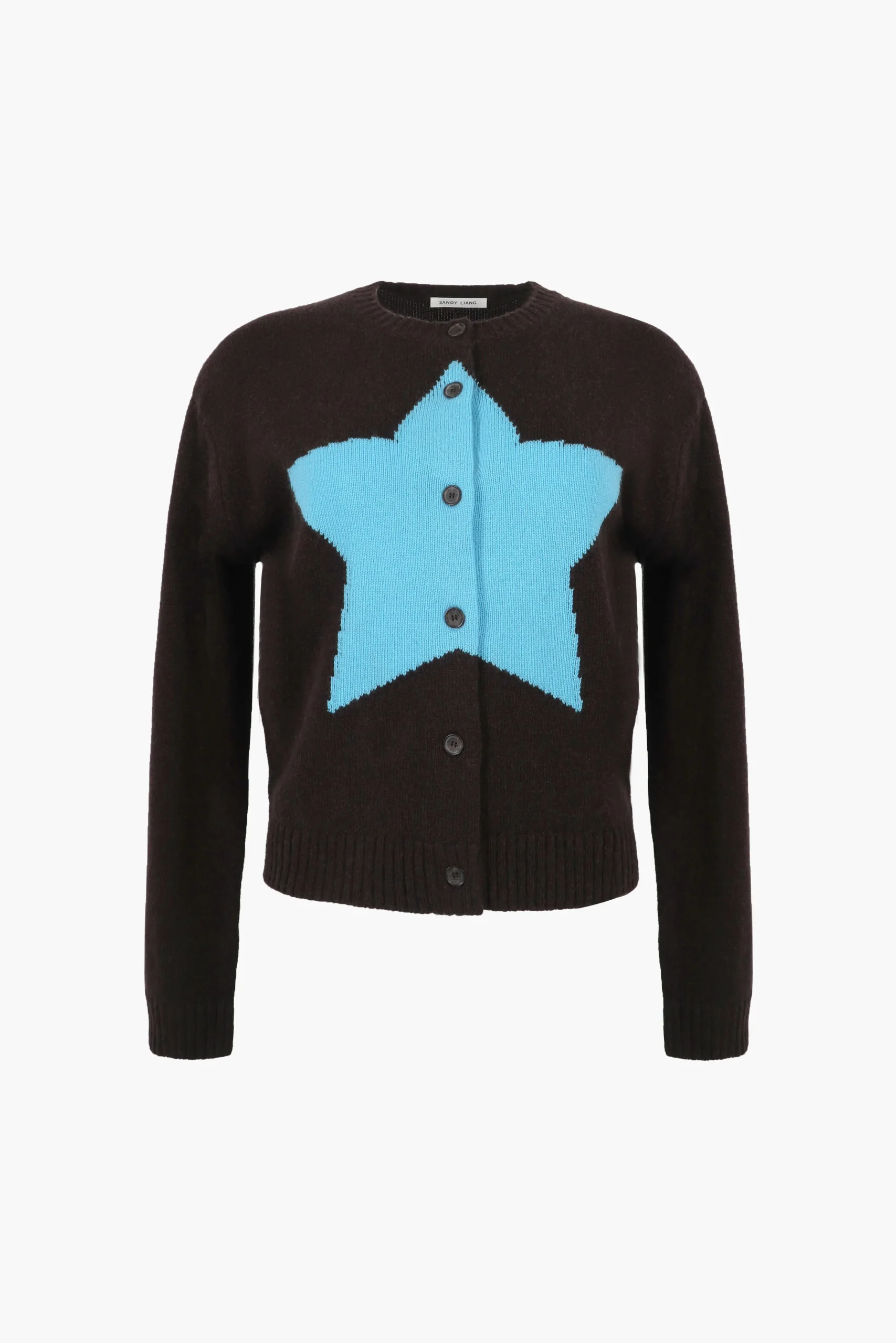 SANDY LIANG BOUCHETTE CARDIGAN IN DARK BROWN> Knits