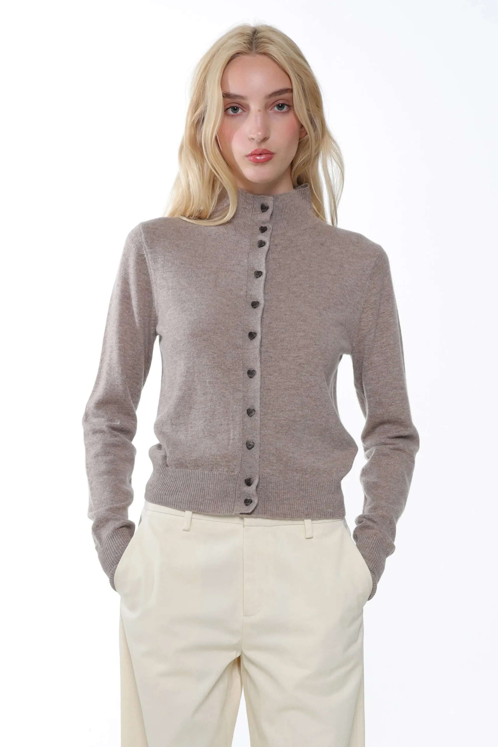 bouie_cardigan_in_taupe_4.webp SANDY LIANG BOUIE CARDIGAN IN TAUPE> Knits