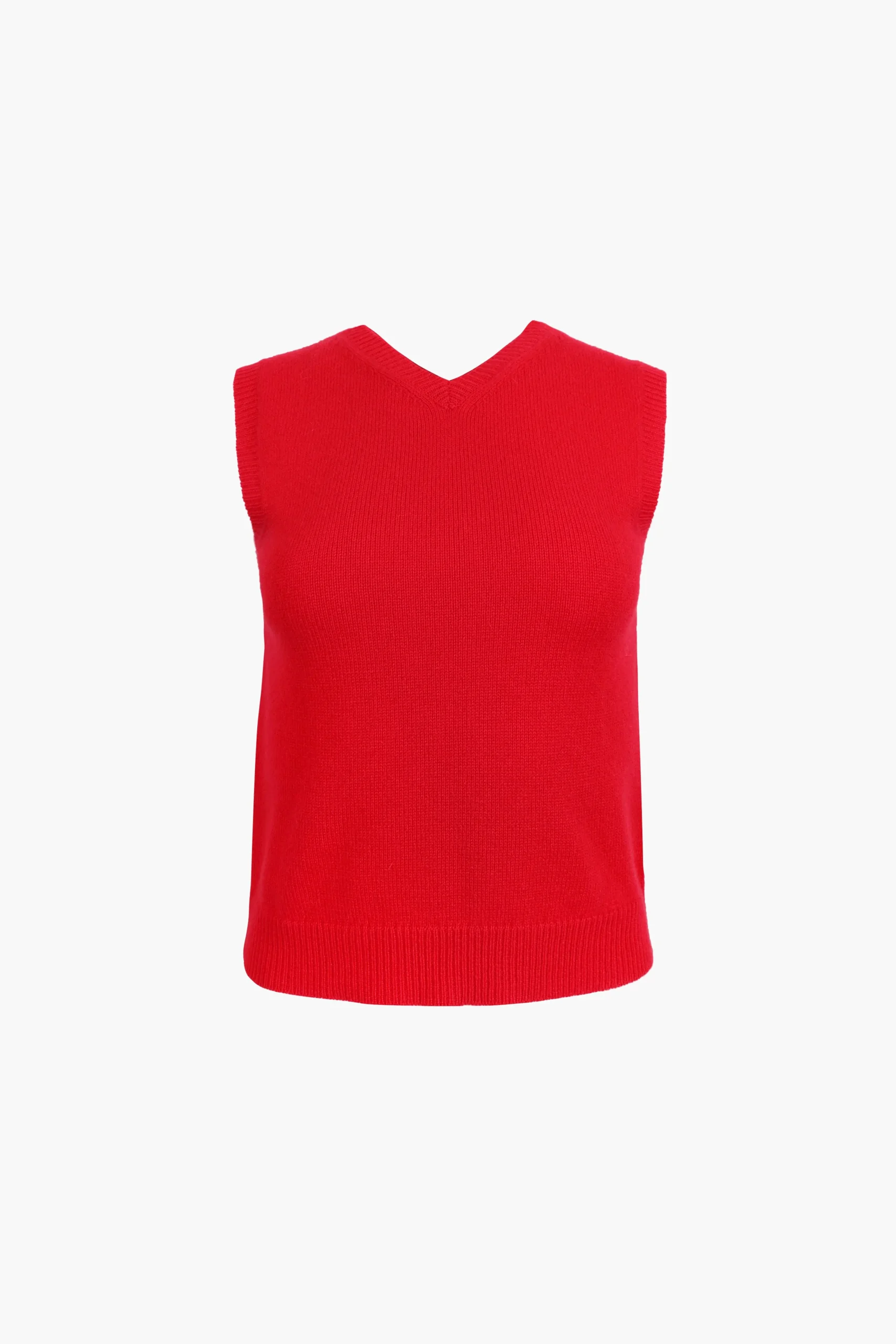 SANDY LIANG CASHMERE SHRUNKEN VEST IN RED> Knits