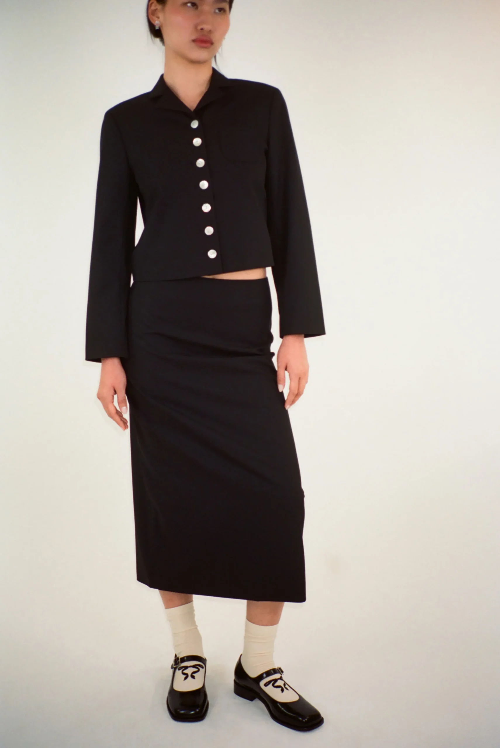 SANDY LIANG CHARM JACKET IN BLACK> Outerwear