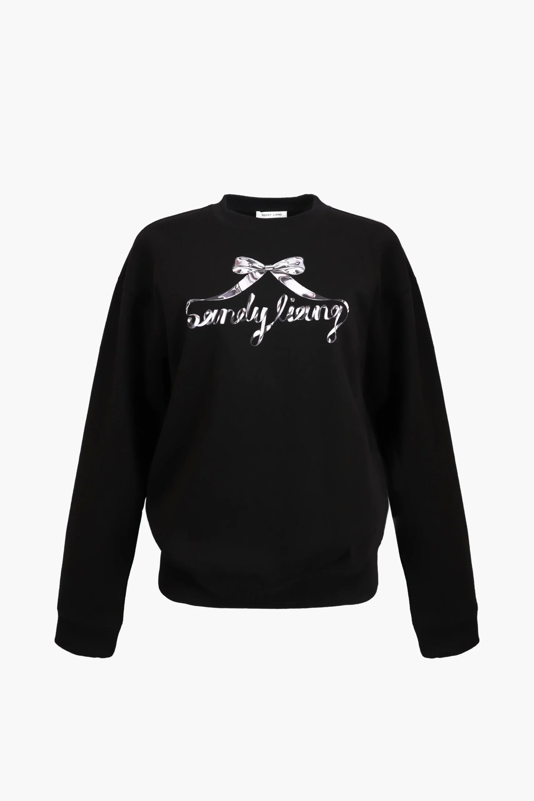 SANDY LIANG CHROME SWEATSHIRT IN BLACK> Tops
