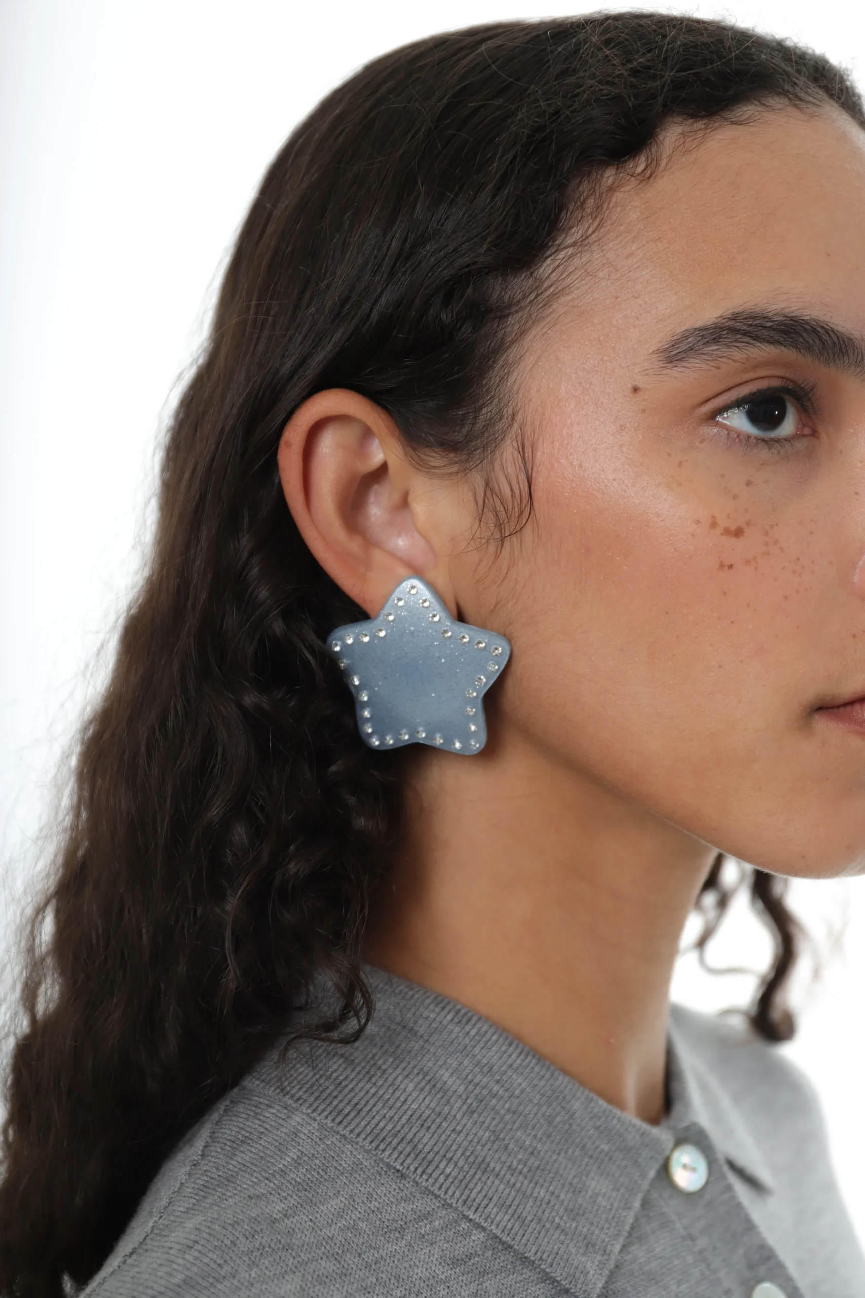 SANDY LIANG COSMO EARRINGS IN ICE BLUE> Earrings