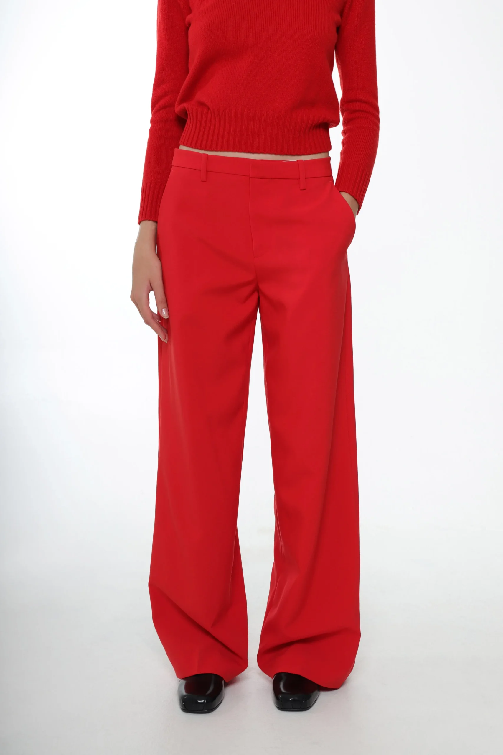 SANDY LIANG GLASS PANT IN RED> Uniform | Pants