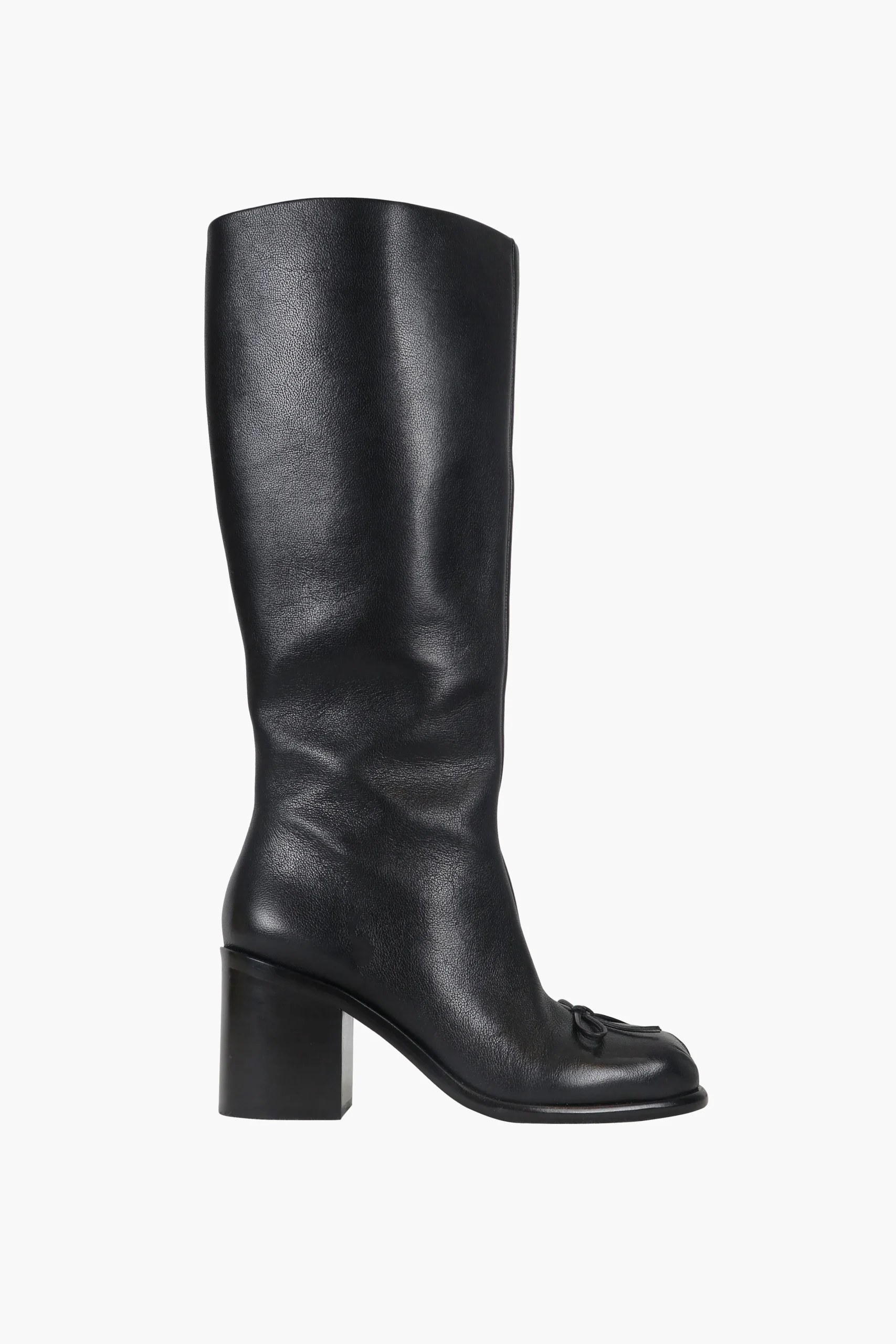 SANDY LIANG KNEE HIGH POINTE BOOT IN BLACK> Shoes