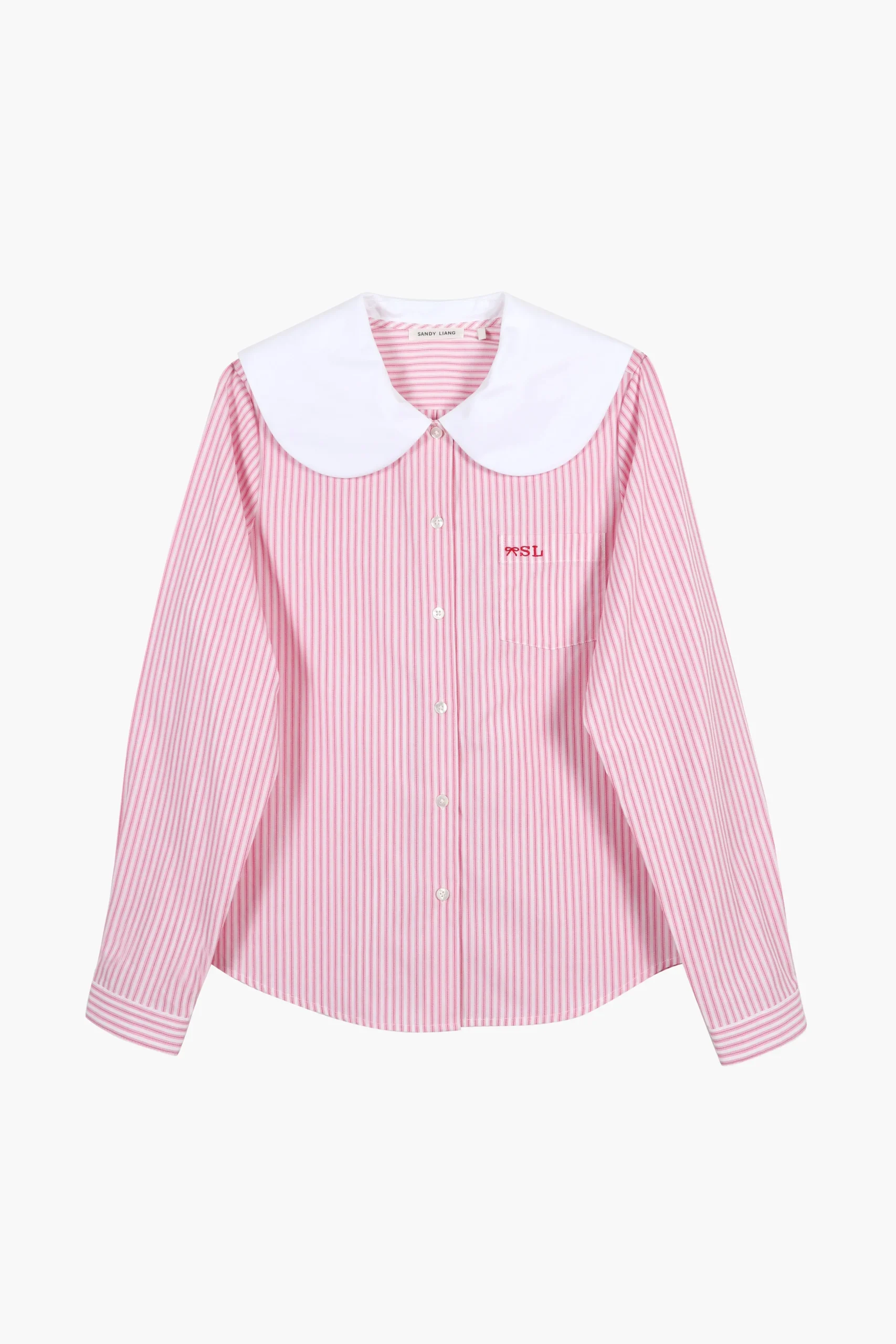 SANDY LIANG LUTON SHIRT IN PINK STRIPE> Uniform | Tops