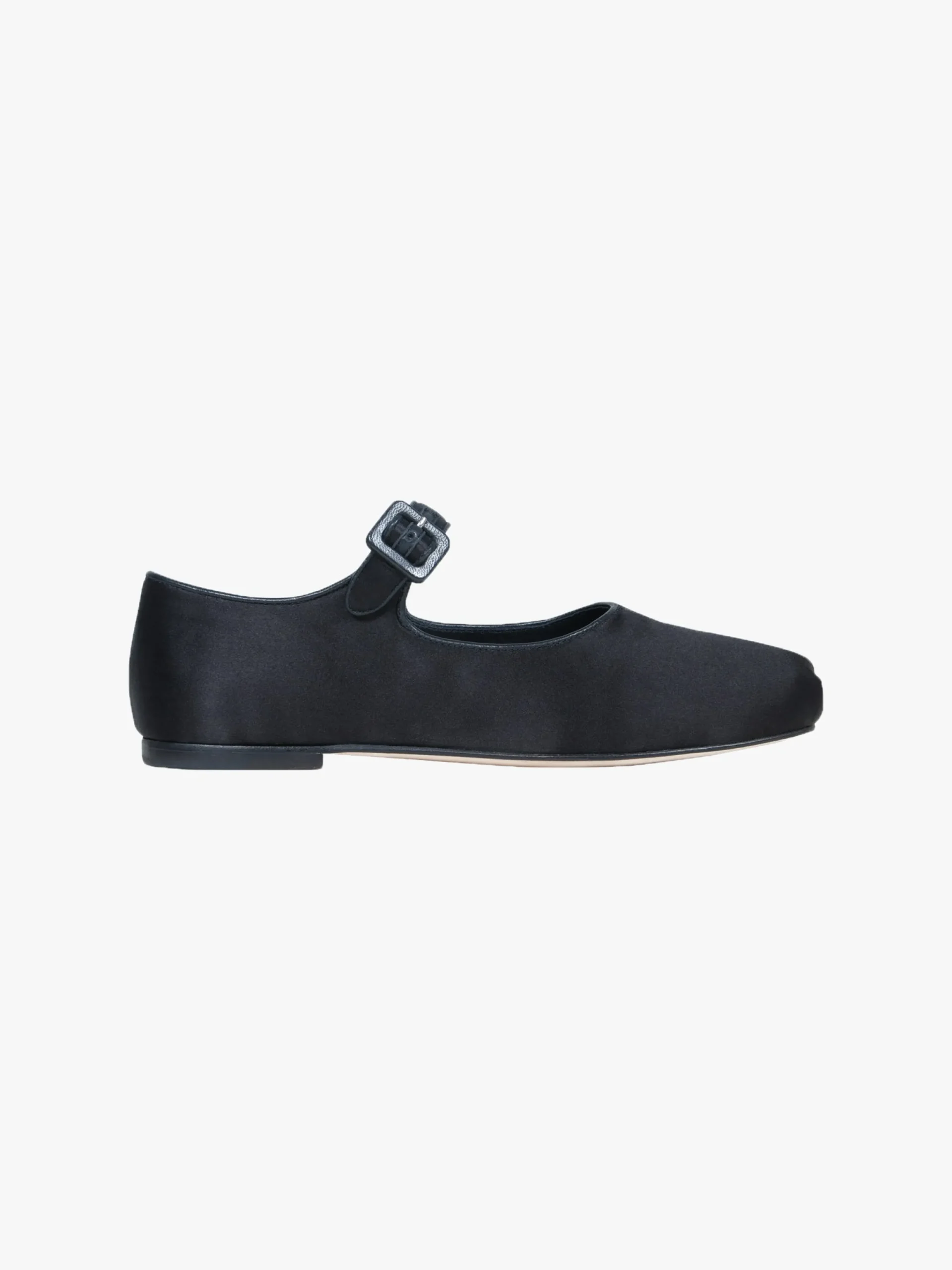 SANDY LIANG MARY JANE POINTE IN BLACK SATIN> Shoes