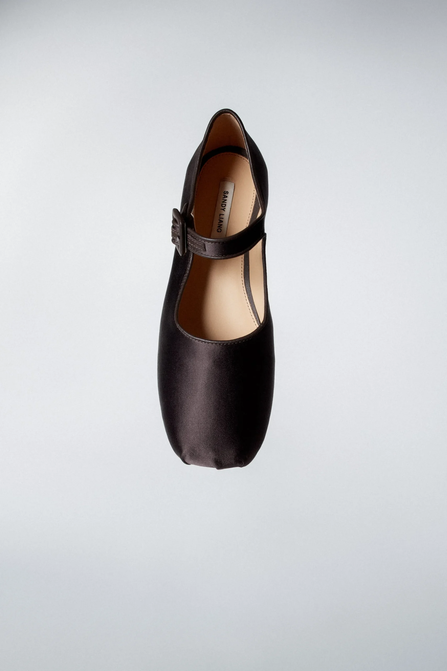 SANDY LIANG MARY JANE POINTE IN BRUNETTE SATIN> Shoes