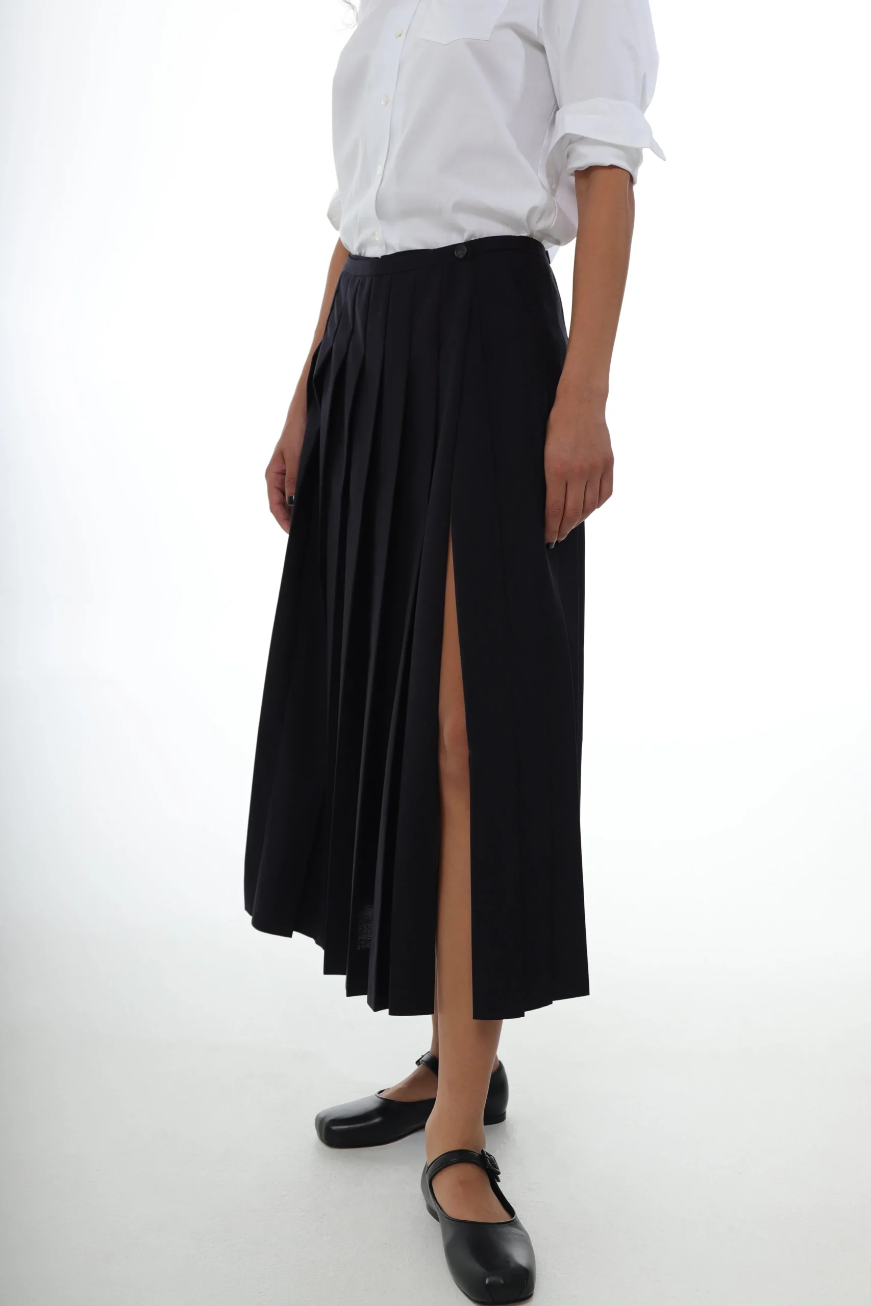 private_skort_in_navy_4.webp SANDY LIANG PRIVATE SKORT IN NAVY> Uniform | Skirts