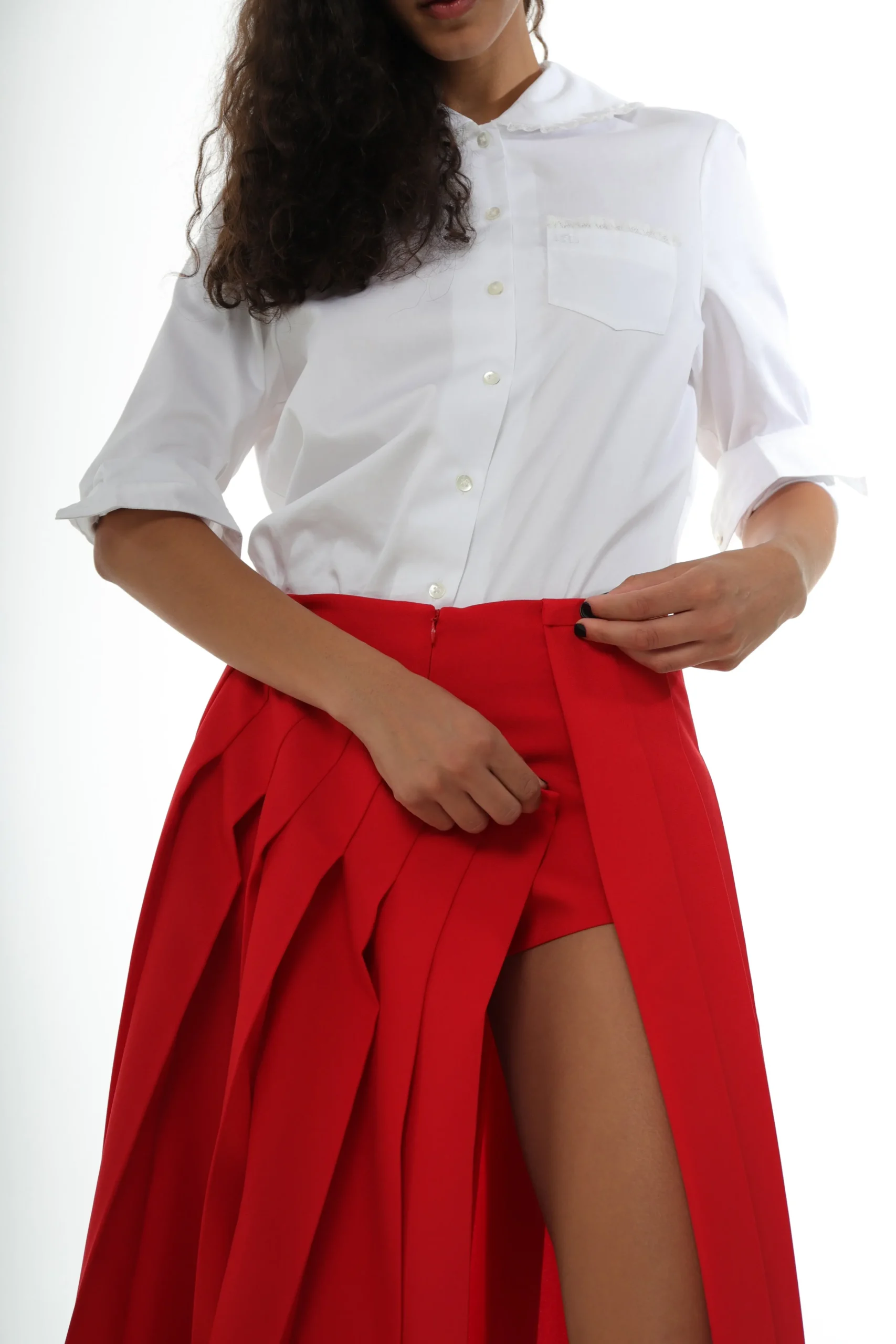 private_skort_in_red_3.webp SANDY LIANG PRIVATE SKORT IN RED> Uniform | Skirts