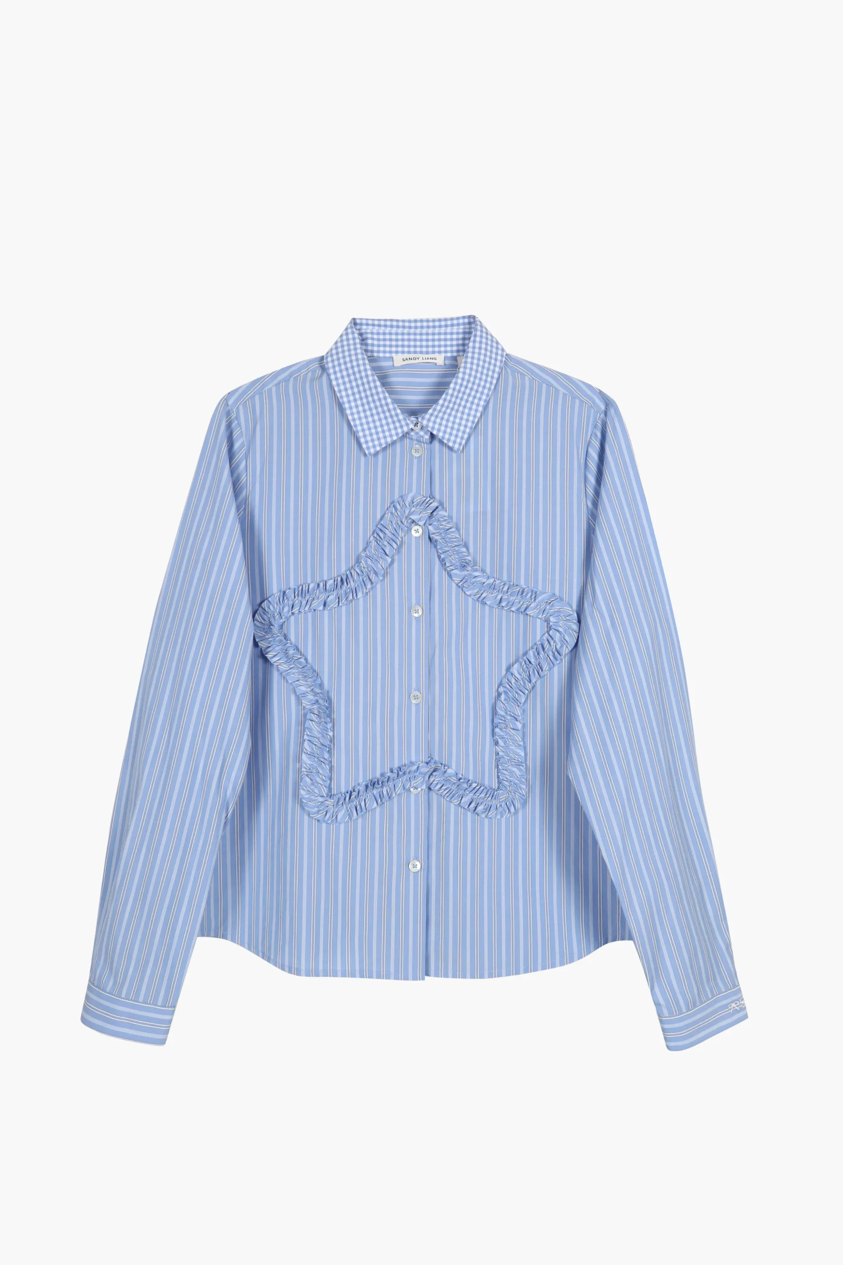 SANDY LIANG SIRIUS SHIRT IN LIGHT BLUE STRIPE> Uniform | Tops