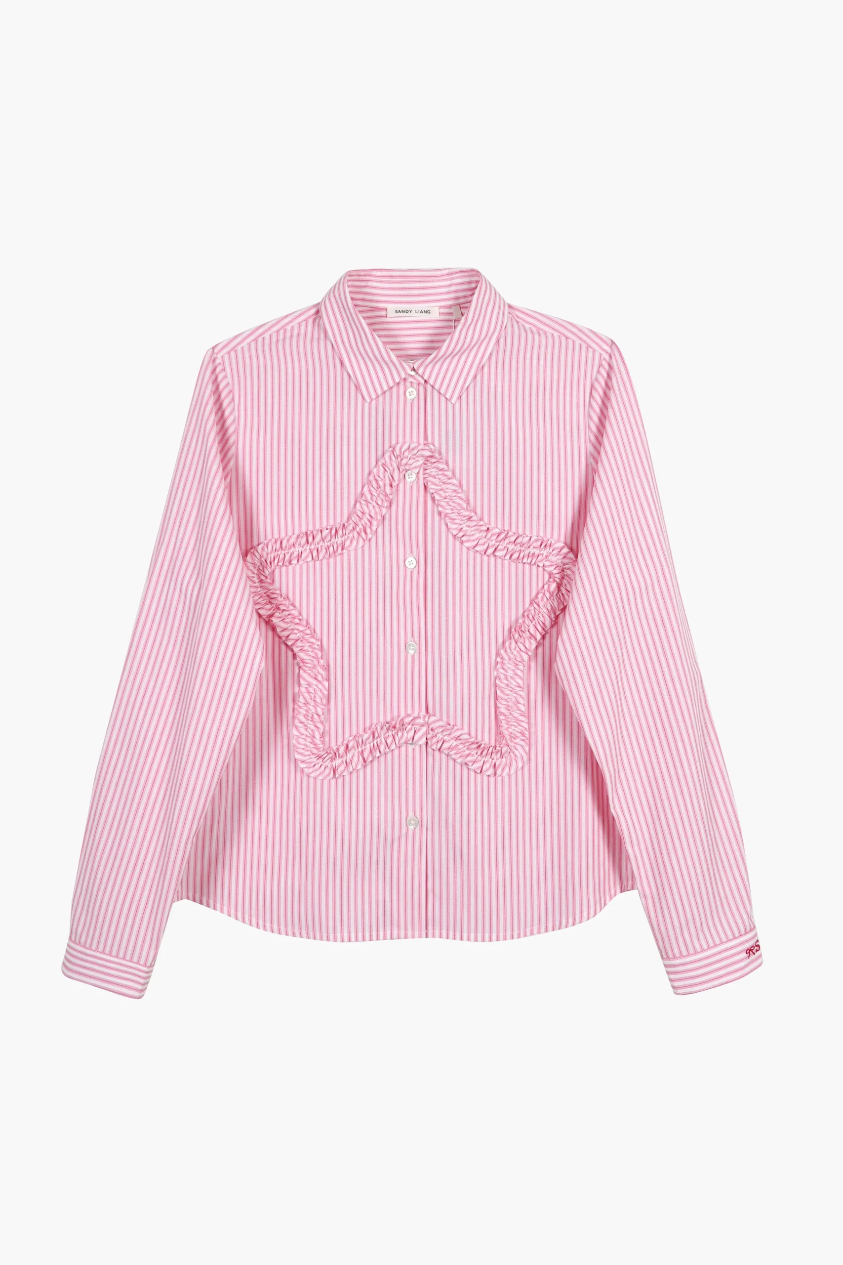 SANDY LIANG SIRIUS SHIRT IN PINK STRIPE> Uniform | Tops