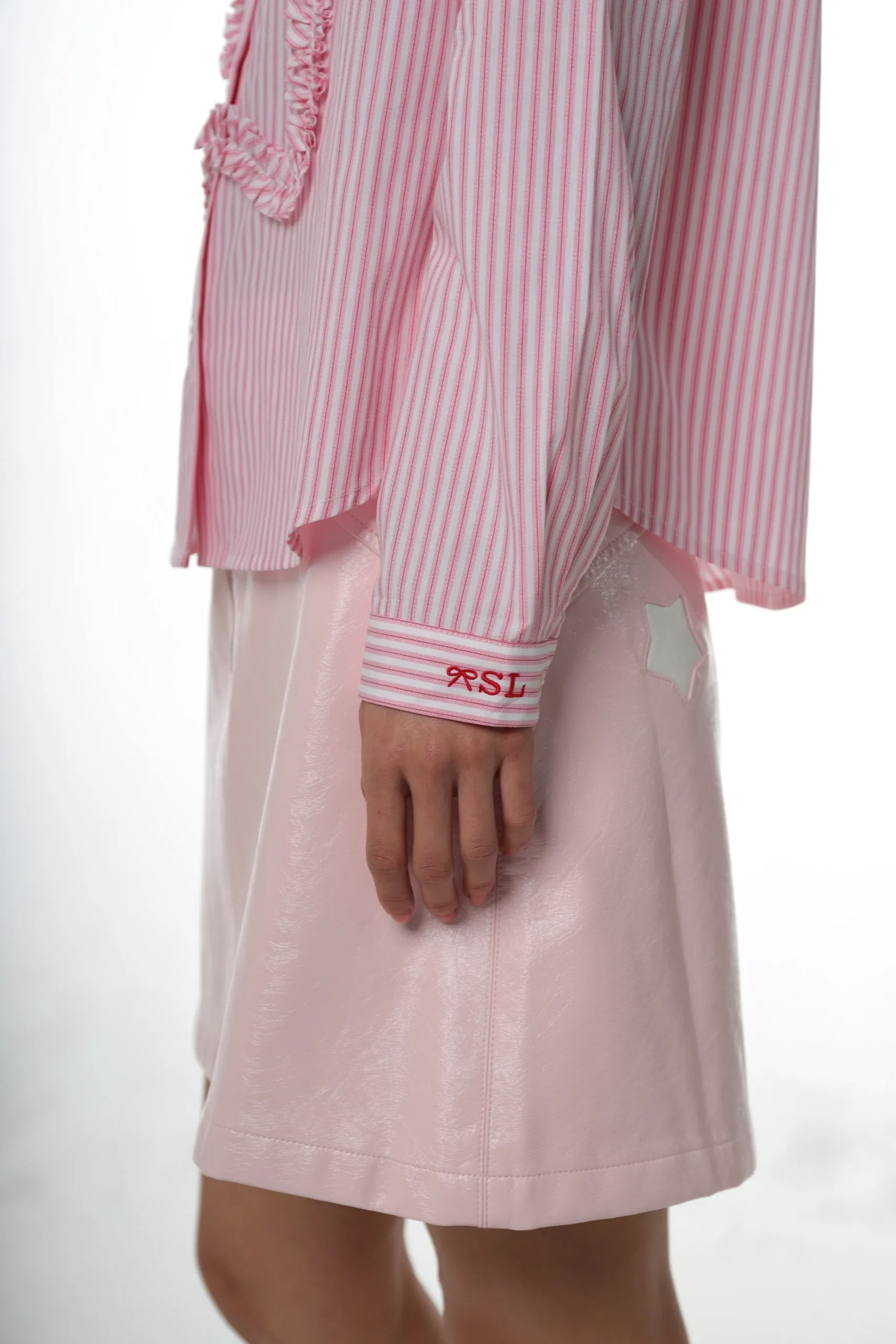 sirius_shirt_in_pink_stripe_3.webp SANDY LIANG SIRIUS SHIRT IN PINK STRIPE> Uniform | Tops