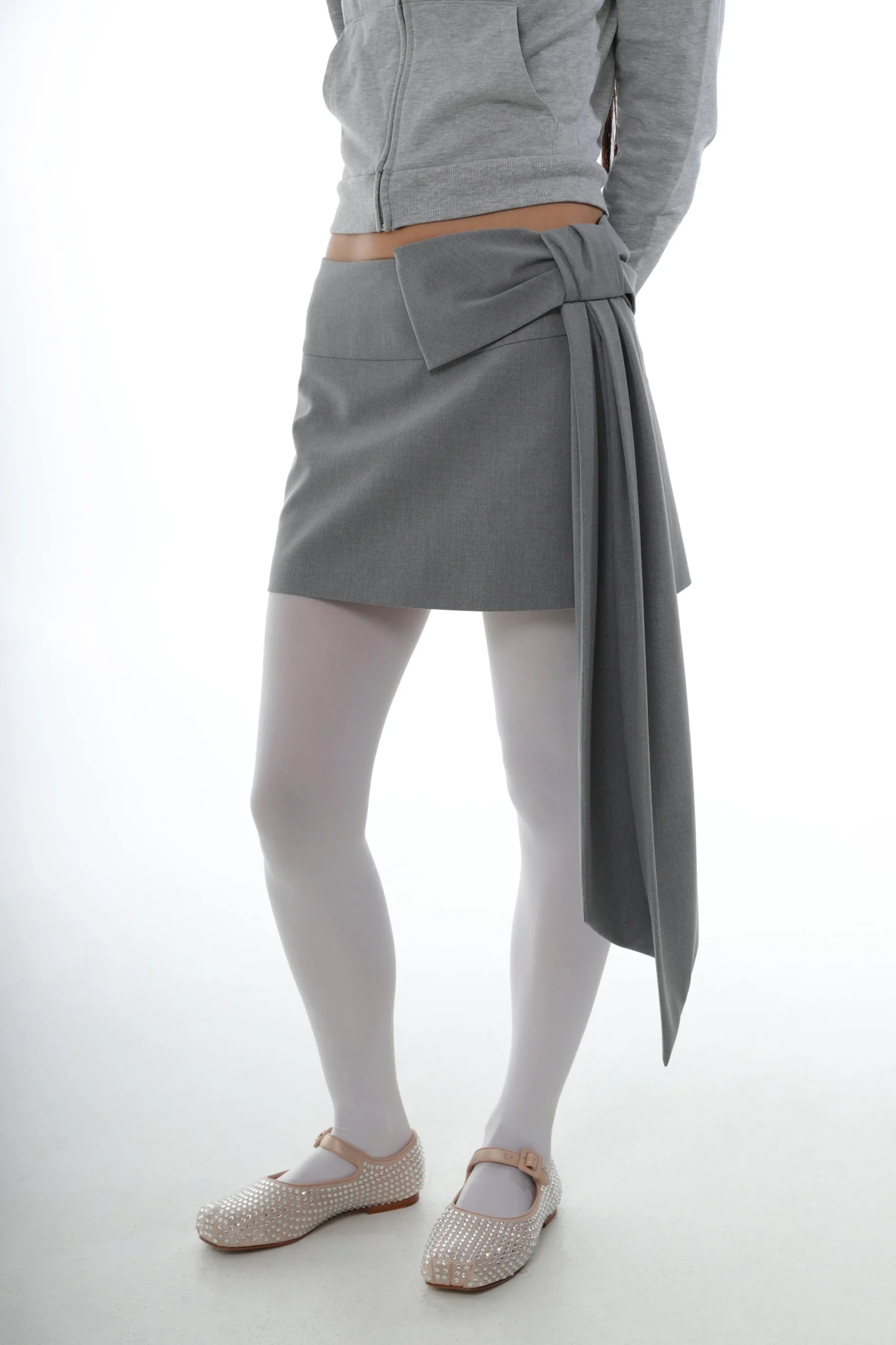 SANDY LIANG SKAR SKIRT IN LIGHT GREY> Skirts