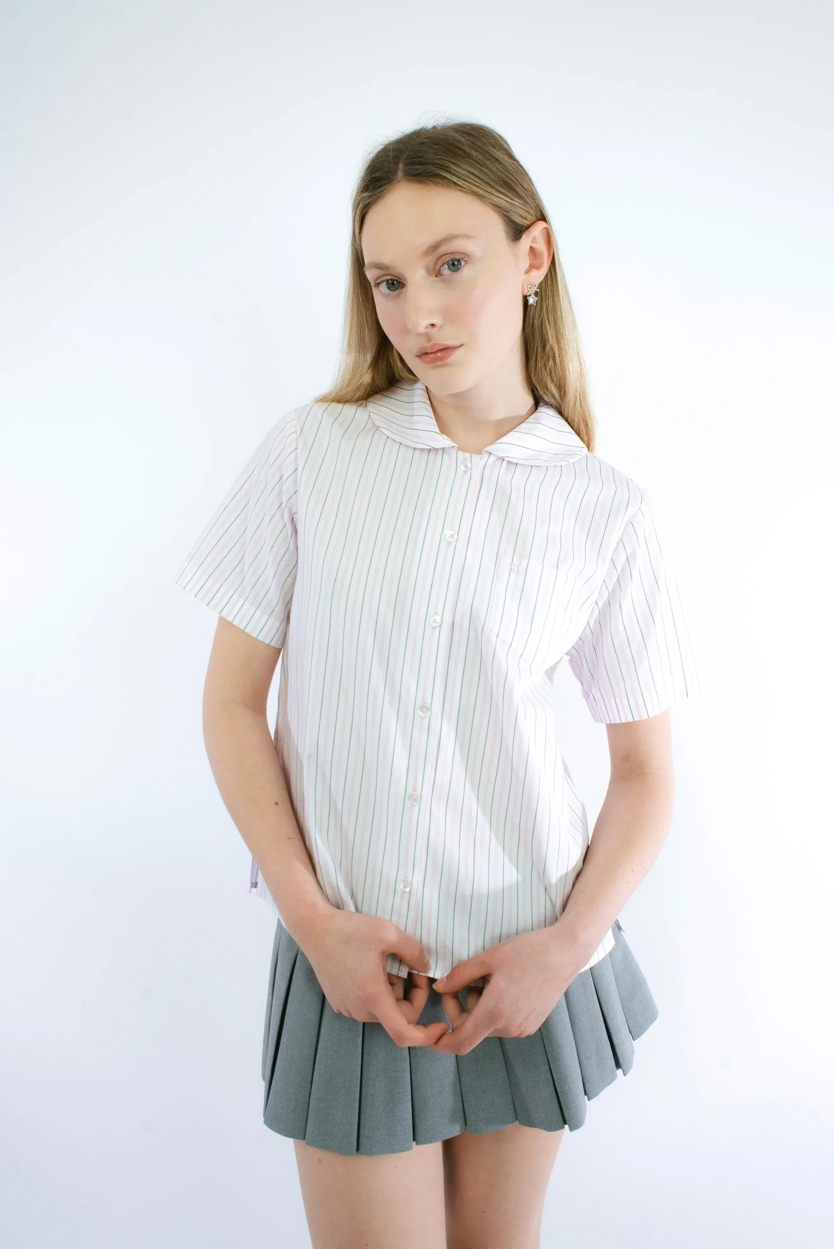 splitter_top_in_pink_stripe_4.webp SANDY LIANG SPLITTER TOP IN PINK STRIPE> Uniform | Tops