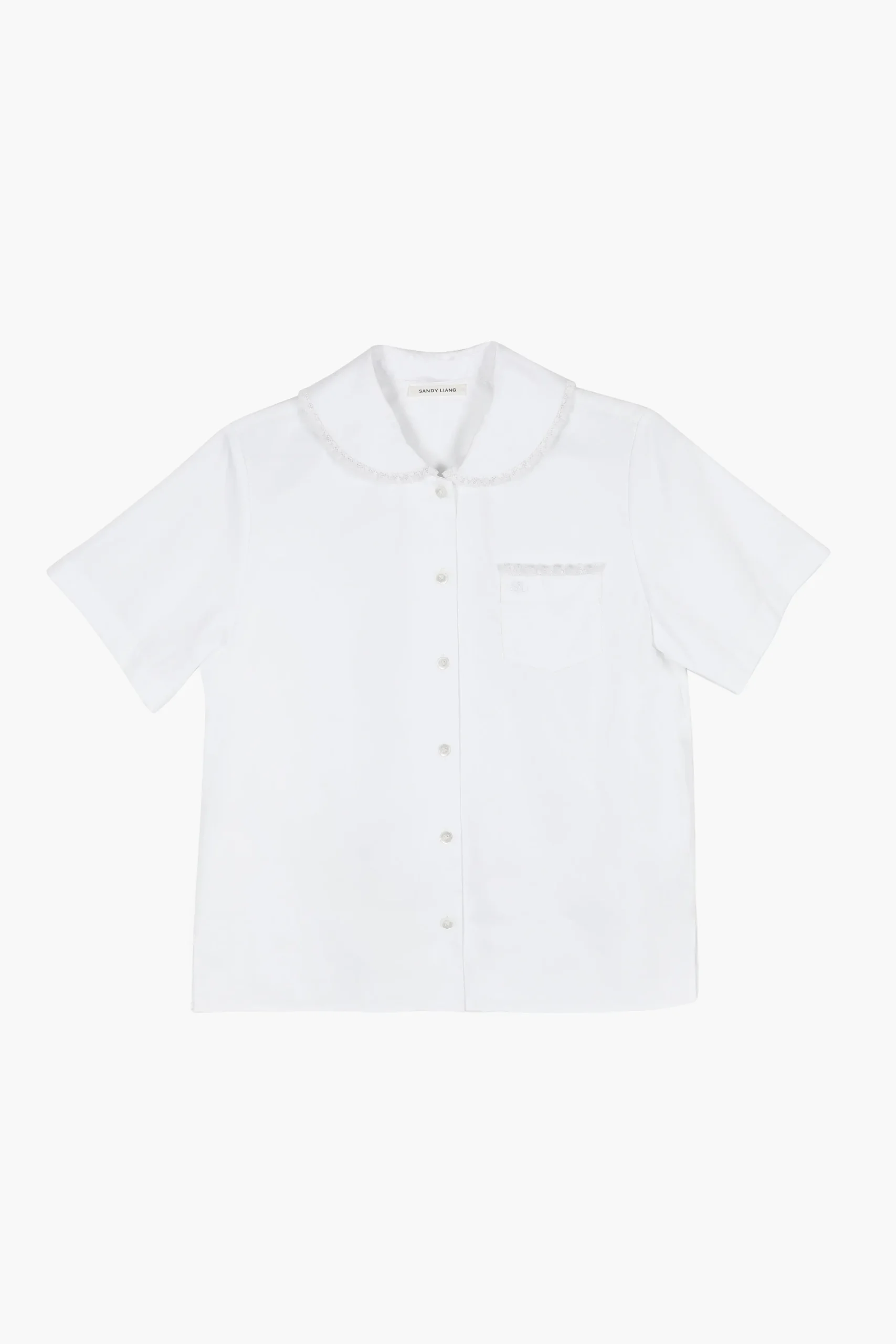 SANDY LIANG SPLITTER TOP IN WHITE> Uniform | Tops