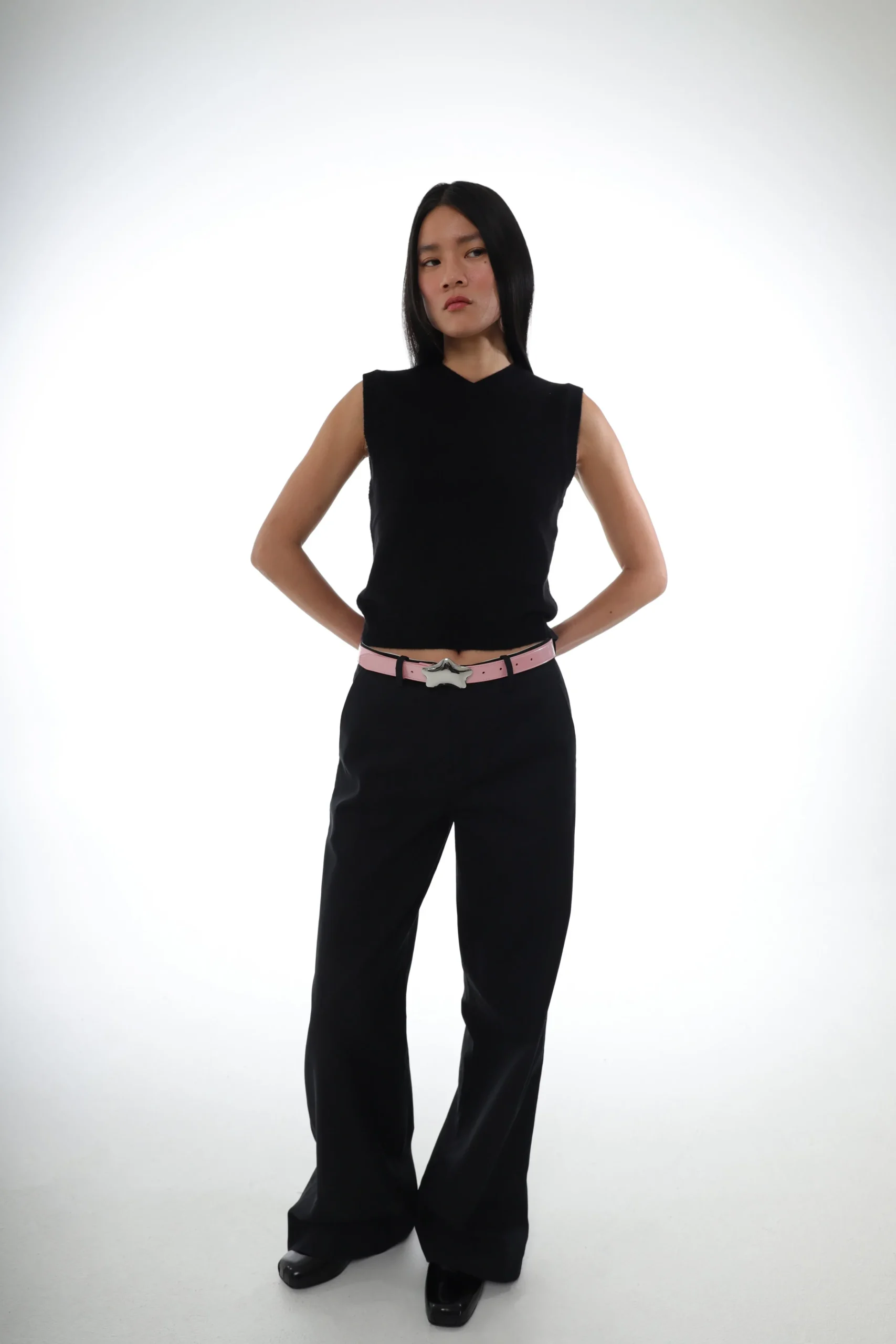 SANDY LIANG STARRY BELT IN METALLIC PINK> Belts