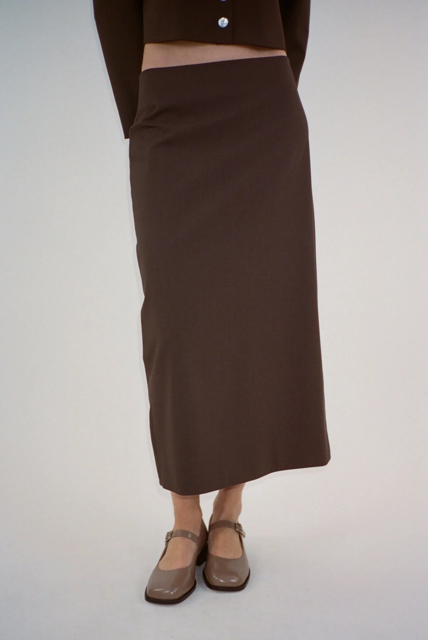 SANDY LIANG TOES SKIRT IN BROWN> Uniform | Skirts