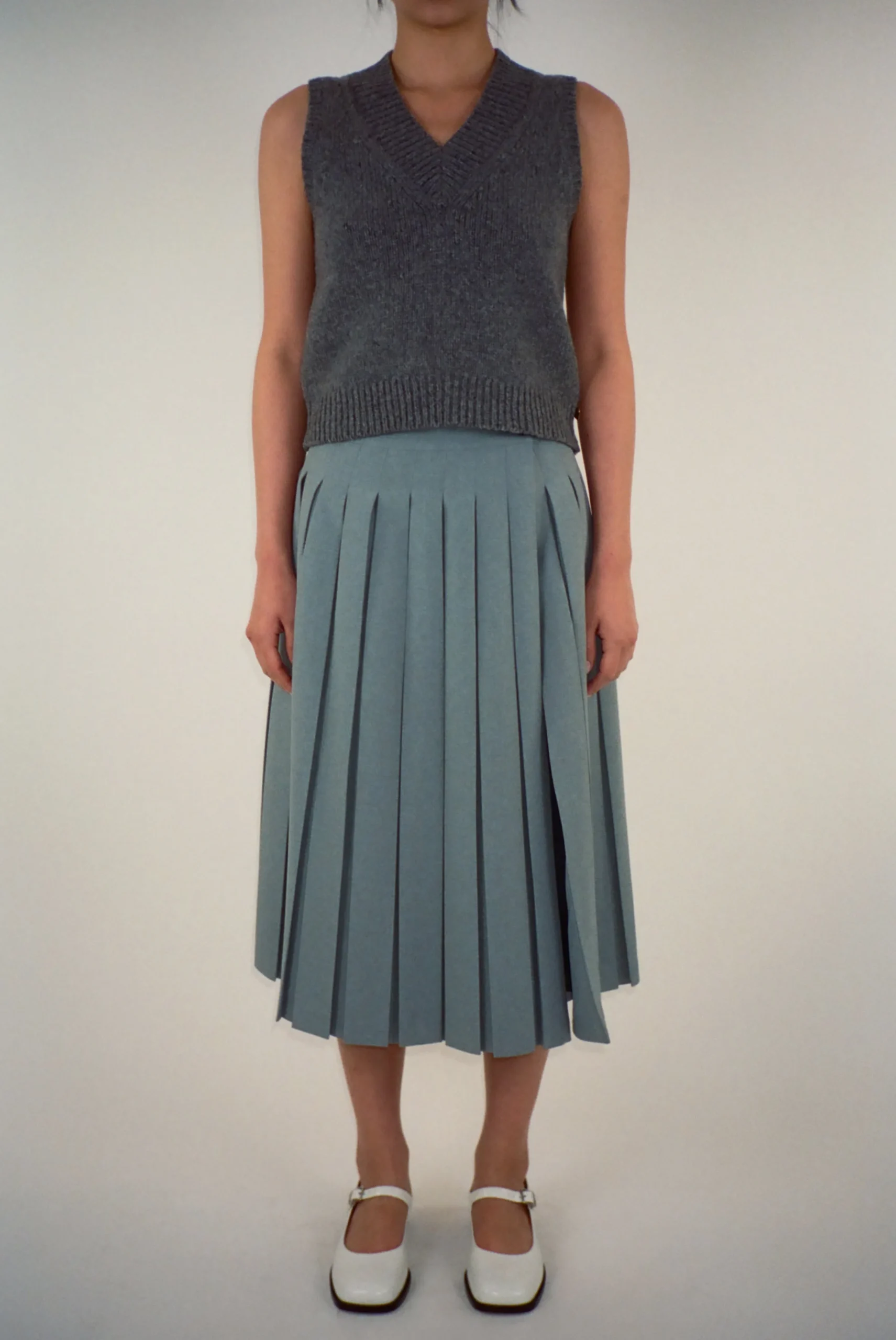 SANDY LIANG UNIFORM SKORT IN GREY> Uniform | Skirts